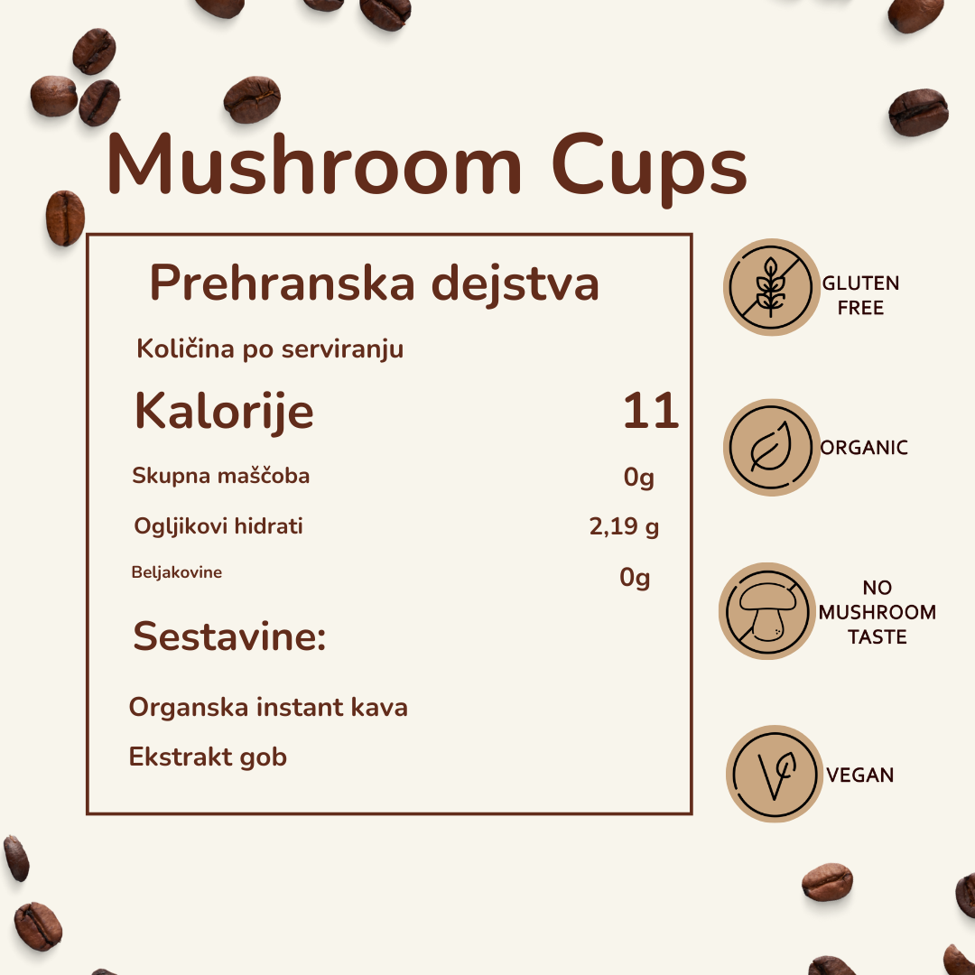 60x Go Beauty – organska instant kava z levjo grivo in reishi