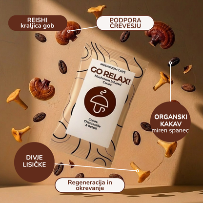 Go Relax – organski instant kakav z lisičkami in reishi 10 porcij